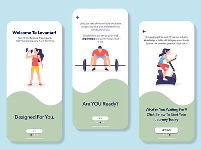 Levantar Onboarding - #dailyui023 adobe adobe xd app dailyui dailyuichallenge design fitness fitness app onboarding onboarding ui personal training ui uiux ux