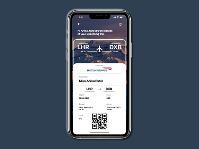 British Airways Boarding Pass - #dailyui024 024 adobe xd air travel app interface boarding pass british airways dailyui dailyui024 dailyuichallenge ui ux