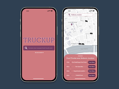 Truckup Locator Map - #dailyui029 adobe adobe xd app appdesign dailyui dailyui029 dailyuichallenge design food foodtruck location locator map truck ui uidesign uiux ux