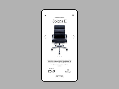 Soleña - #dailyui033 adobe adobe xd app chair customize product dailyui dailyui033 dailyuichallenge design minimalism minimalist office ui uiux ux