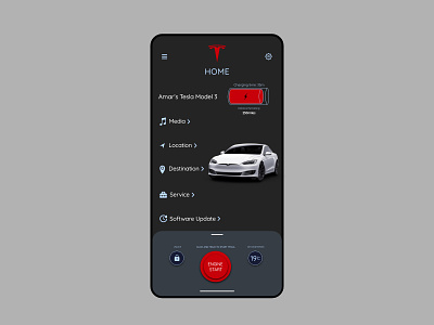 Tesla Car Interface - #dailyui034 adobe adobe xd app appdesign car car interface dailyui dailyui034 dailyuichallenge design interface tesla ui uiux ux