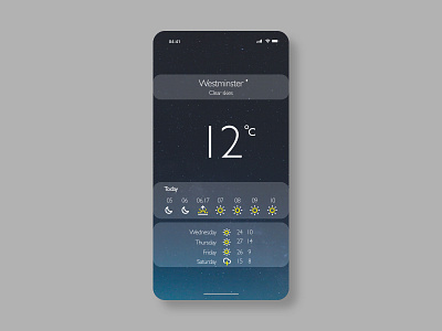 Weather app - #dailyui037 adobe adobe xd dailyui dailyui037 dailyuichallenge ui