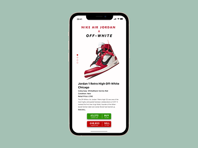 Nike Air Jordans Info Card - #dailyui045 buying dailyui dailyui045 dailyuichallenge design info card jordans nike offwhite selling trading ui