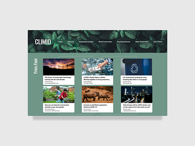 CLIMIO Press Page - #dailyui051 adobe adobe xd climate conservation dailyui dailyui051 dailyuichallenge design press page sustainability ui uiux ux