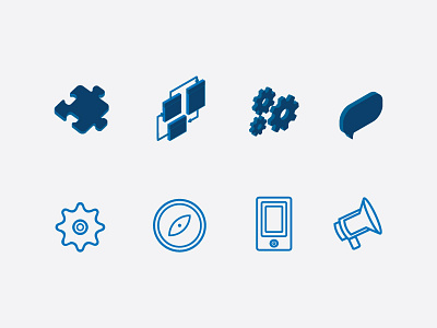 More Icons, Same Client colors cool colors flat icons illustration isometric simple texture vector