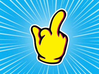 Let's Get Sticky comics graphic middle finger skateboarding sticker sticker mule the finger