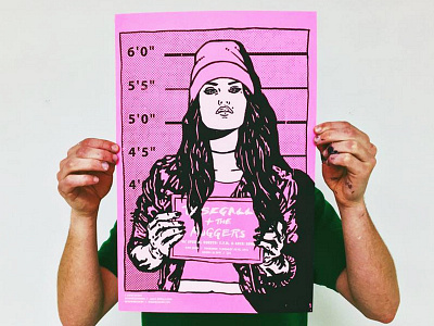 Ty Segall 9:30 club bad girl custom type french paper gigposter illustration ink poster punk screenprint silkscreen