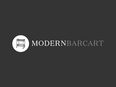 Modern Bar Cart clean elegant lock up logo monochrome serif simple tight type
