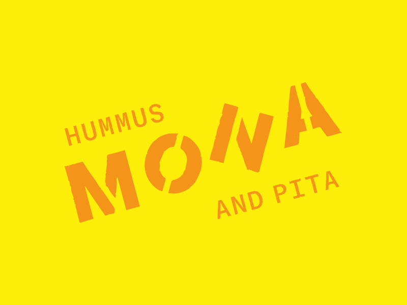 Mona austin modern cool hipster outline distressed middle eastern pita hummus
