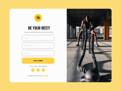 Daily UI #001 - Sign Up Page dailyuichallenge design fitness fitness app sign up