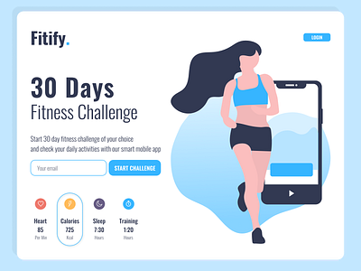 Daily UI #003 - Landing Page dailyui fitness fitnessapp landing landing page landing page design ui