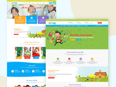 Kids Care & Education Template app branding design ecommerce education graphic design logo typography ux vector web website