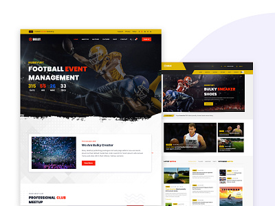 Sports Event, Magazine & Tournament app ecommerce graphic design illustration spots typography ux web website