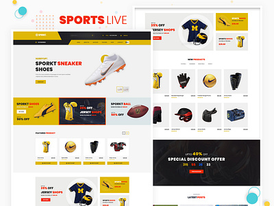 Sports Online Shop app design ecommerce graphic design marketplace shop sports typography ux web website