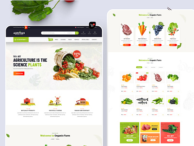 Agriculture and Organic Food agriculture app ecommerce food graphic design icon illustration shop typography ux web