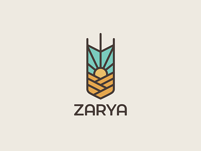 Logo for the brewery Zarya beer branding brewery dawn design graphic design illustration logo wheat