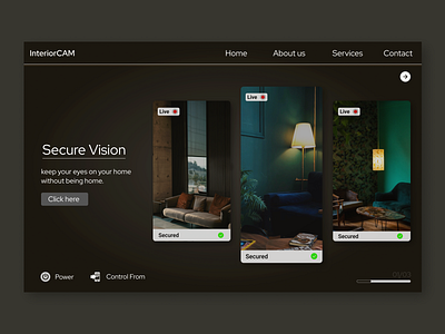 Security Camera website design flat graphic design icon type typography ui ux web website