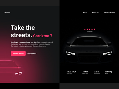 Landing Page of Car Website design graphic design ui ux web