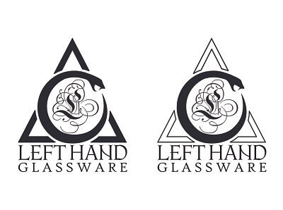 Left Hand Glassware Logo design etched graphic design logo logo design typogaphy