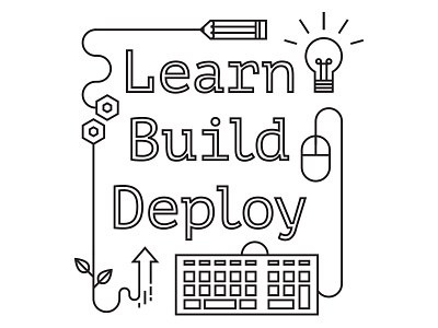 Learn, Build, Deploy! build code computer deploy education html keyboard leaf learn lightbulb mongodb pencil