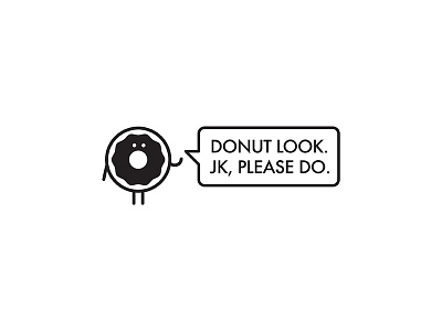donutlook.com cute donut joke monochrome speech bubble