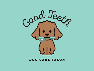 Good Teeth branding dental dog dog salon logo pet poodle teeth toothbrush
