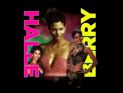 Halle Berry - T Shirt Design branding clothing design icon illustration logo typography ui ux vector