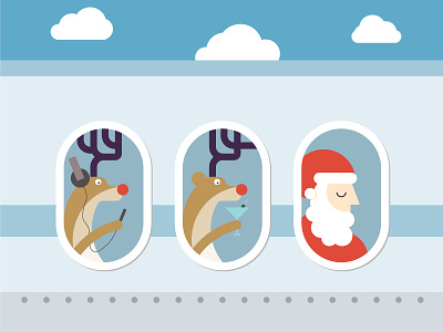 Christmas greetings airplane christmas claus holiday reindeer relax sandaclaus santa