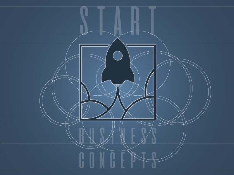 business consultancy logo branding concept rocket start wireframe business logo