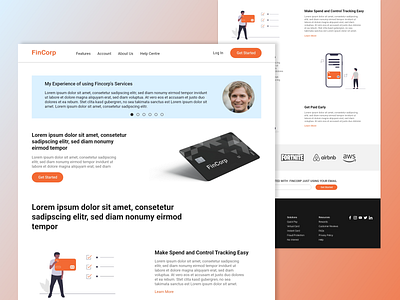 FinTech landing page adobexd figma graphic design highfidelity illustration landingpage minimal modernui prototype typography ui uidesign uiux ux webdesign website wireframe