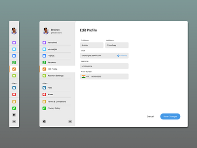 Settings page design - Light Mode adobexd dashboarddesign editprofile figma highfidelity interactiondesign lightmode prototype uidesign uiux userinterface uxdesign visualdesign