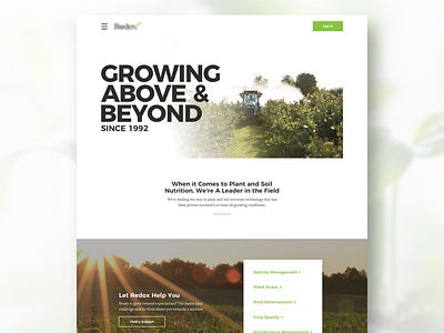 Landing Page Concept agriculture bold clean landing landing page marketing photos plants simple website white space
