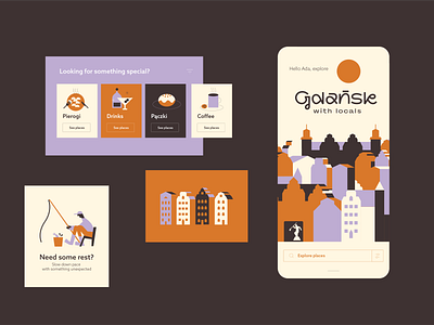 UI design - city guide: Gdansk with locals