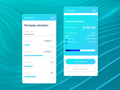 Mortgage calculator / Daily UI : 004 calculator design color dailiui 004 dailyui design figma mortgage calculator ui web