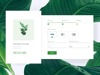 Daily UI : 002 / Order payment form dailyui 002 design figma payment form plants ui web