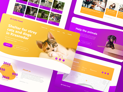 Landing page of the animal shelter / Daily UI : 003 animals color dailyui 003 design figma landing page ui web