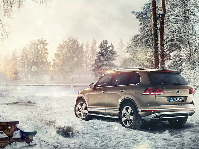 Touareg art digital manipulation photography photoshop retouch snow vw