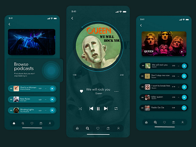 Music Inspired - Music Player V1- V2 app appmusic design dribbble green ios music musicplayer playlist ui ux