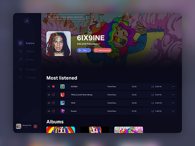 Music UI Design azerbaijan design design app designer flat minimal music music app music design music player music player app turkey turkish ui web web design