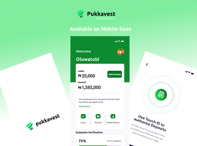 Pukkavest MOCKUP app branding design typography ui website