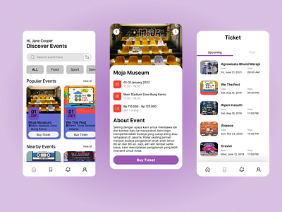 Event App design event event app events purple ticket ui uidesign uiux uxdesign