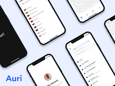 Auri - Mobile Ridesharing App app design mobile ui uiux ux