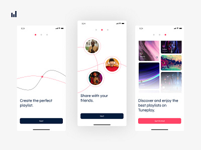 Tuneplay - Onboarding app design mobile ui uiux ux