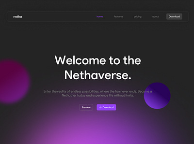 Netha UI Design 3d dark mode design modern design ui uiux uiuxdesign ux web3 webdesign website