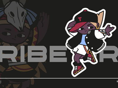 TRIBE GIRL 02 2d adobe animation art artwork black characterdesign cool creative cute design digital art girl hip hop illustration mascot design tribe