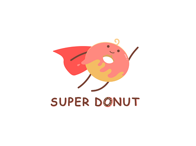 Super Donut Logo 2d adobe adobe illustrator advertising animation art branding characterdesign creative cute design dessert donut drawing icon logo mark painting superman vectorart
