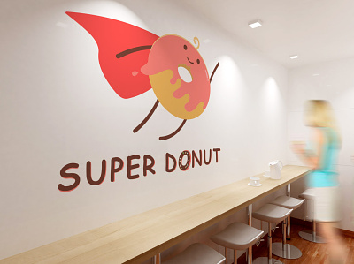 Super Donut 2d adobe adobe illustrator advertising animation art branding character characterdesign concept creative cute design drawing graphicdesign icon logo painting superman vectorart
