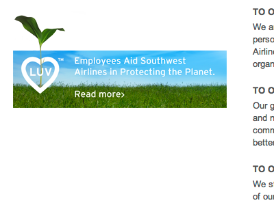 Banner for Southwest Airlines One Report banner icon website