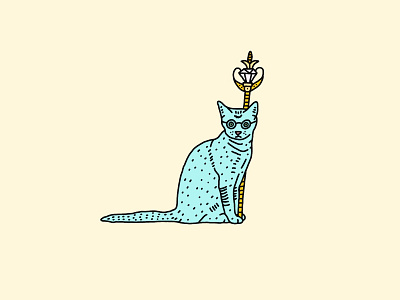 Quarantine Art Club - Day 2 cat draw fantasy glasses gold illustrator king kitten meow quarantine royalty scepter