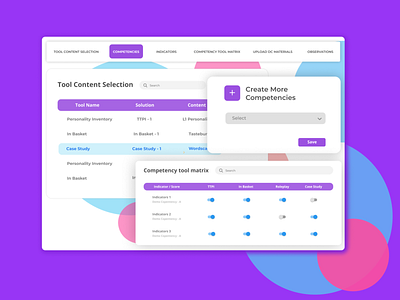 Web Interface Concept for an Assessment Tool. assessment competency hr interface recruitment saas sale ui uiux